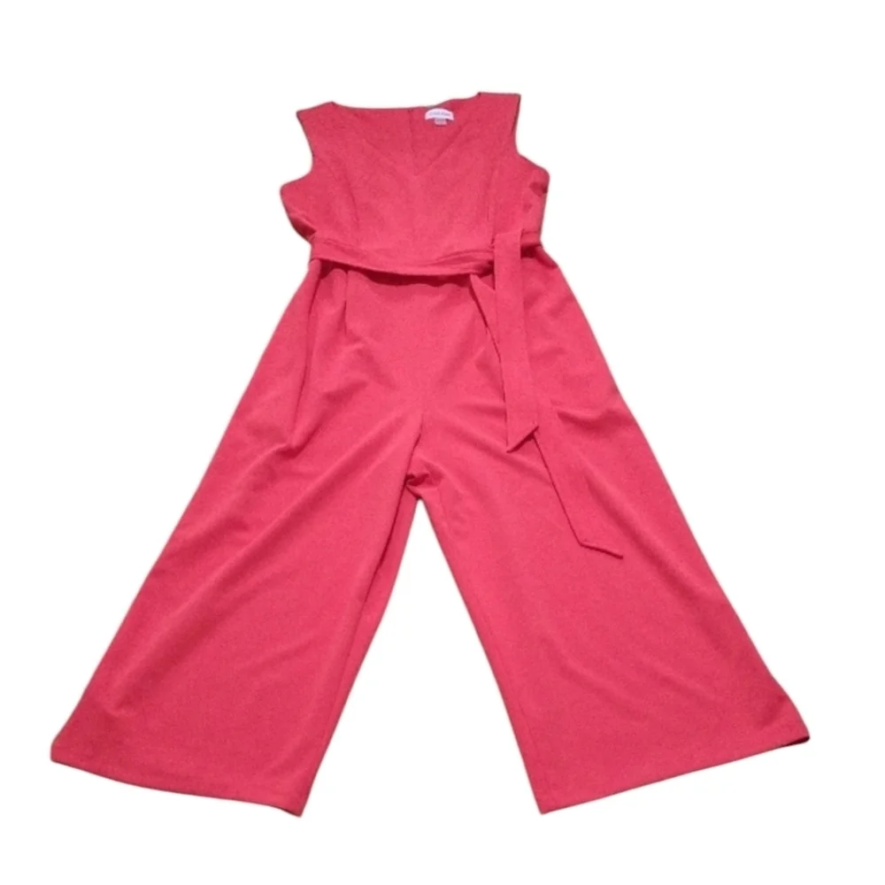 Calvin Klein Red Jumpsuit with Sleek Design Size 14